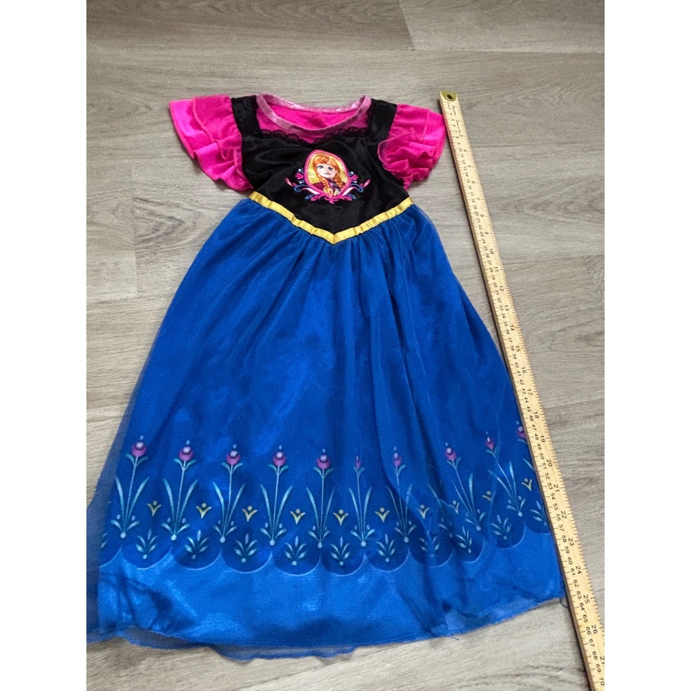 Disney Frozen Anna Costume Nightgown Blue Pink Black Girls Size 2T